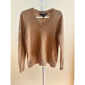 41 Hawthorne 100% Cashmere V Neck Sweater Size L Brown NEW